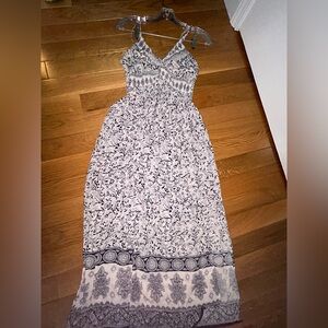 Angie Women's Printed Twist Front Keyhole Maxi Dress